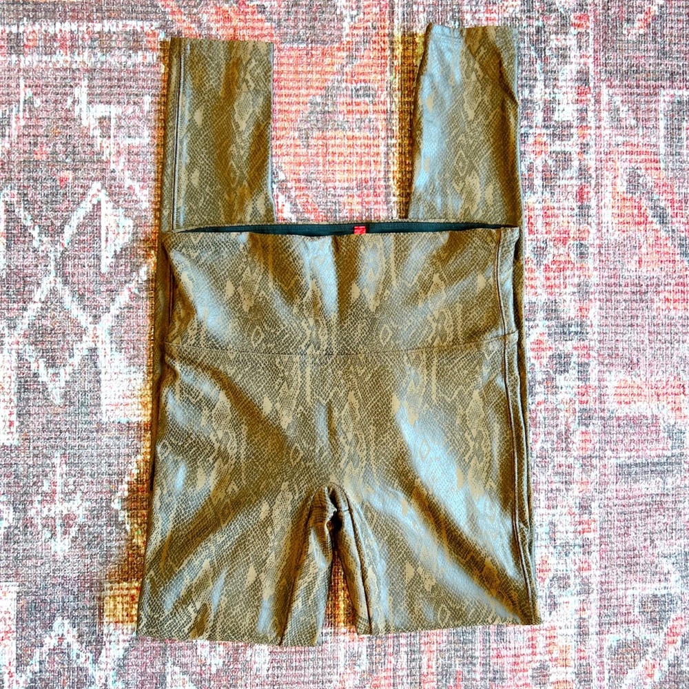 Spanx Faux Leather Snakeskin Leggings